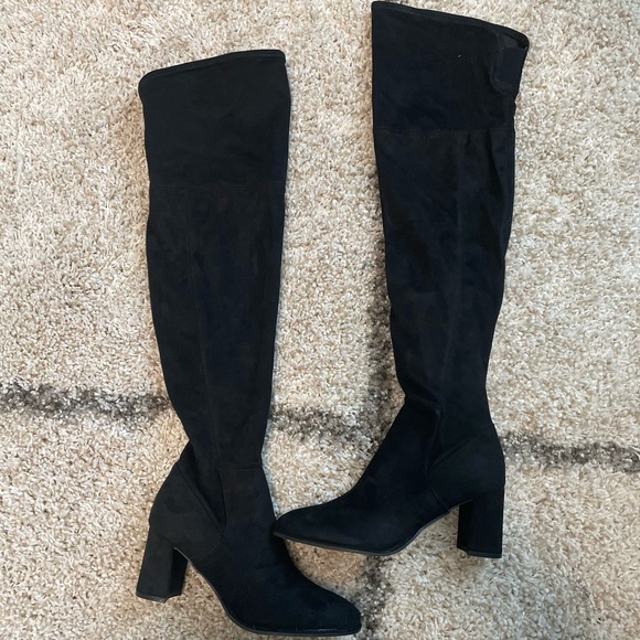 Nine West thigh high black suede boots - Picture 1 of 4